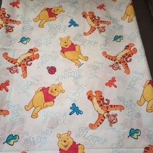 Disney Pooh And Tiger Pattern Flat Sheet Size Twin